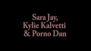 Nasty & Sticky Lesbian Kiss! Sara Jay & Kylie Kalvetti Milk Dan!